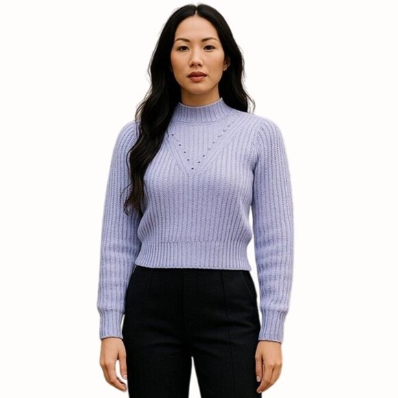 Scotch & Soda Blue Puff Sleeve Knit Sweater Womens Small Long Sleeve Pullover
